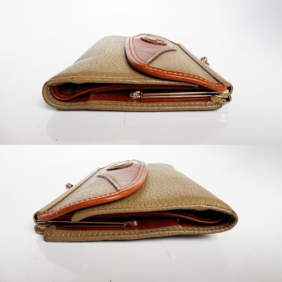 Dooney & Bourke Checkbook Organizer Wallet Taupe AWL British Tan Leather - Picture 5 of 11